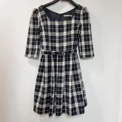 dazzlin チェックワンピース ベルト付き