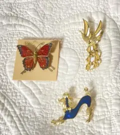 【新品】ブローチ　3点セット　七宝焼
