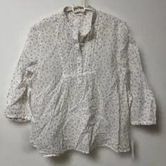 小花柄　七分袖ブラウス　大きいサイズ