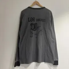 00s Lee ロンT 長袖 ダークグレー 黒 ブルドッグ DUNGAREES