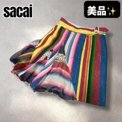 【入手困難】sacai マルチストライプ　プリーツスカート