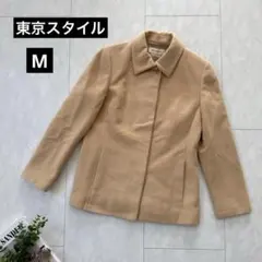 【東京スタイル】上質ウールアンゴラ混ステンカラーコート・オフィス◇ベージュ・9