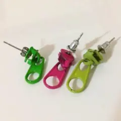 ピアス◆片耳用◆ファスナー◆蛍光色◆個性派◆原宿◆ネオンカラー◆デコラのサムネイル