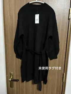 イーハイフンワールドギャラリー　ベルト付き　モックネック　ワンピース　ニット