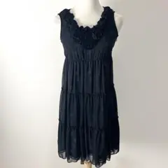 レストローズ L'EST ROSE フラワーレース ドレス ワンピース ブラック