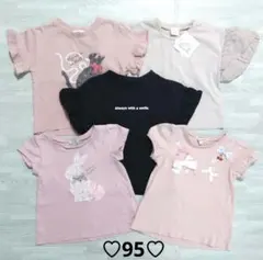 新品含☆まとめ売り女の子☆95☆半袖トップス☆Tシャツ☆保育園着☆エニィファム他