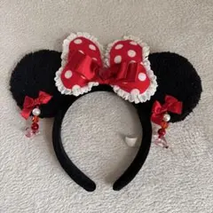 ディズニーミニーイヤリング水玉カチューシャ