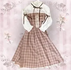 タグ付き　アクシーズファム　　チェック柄ワンピース　F