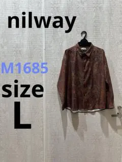 M1685 nilway 長袖ペイズリー柄シャツ　 総柄シャツのサムネイル