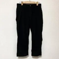 レディース 黒 ストレッチパンツ クロップド丈 カジュアルパンツ M