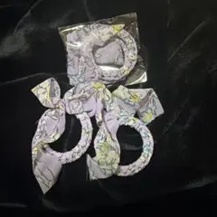 紫色の花柄 ハンドメイド、3個セット