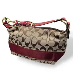 コーチ ハンドバッグ T7 アクセサリーポーチ　ベージュ シグネチャー