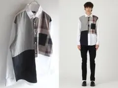 ブラックレーベルクレストブリッジ パッチワーククレストブリッジチェックシャツ L