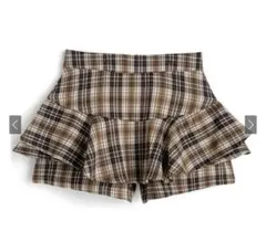 GRL チェック柄ラウンディングフリルスカートパンツ［ac2562］