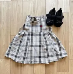 【美品】POLO 入園式 フォーマルワンピース チェック柄 シューズ付き