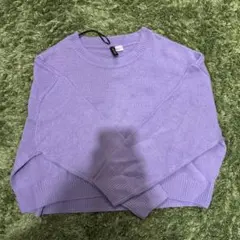 ラベンダー クルーネック ニット L