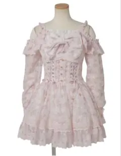 白*鷺様 LIZ LISA レースアップ 長袖 ワンピース ピンク 白*鷺様 LIZ LISA レースアップ 長袖 ワンピース ピンク - メルカリ