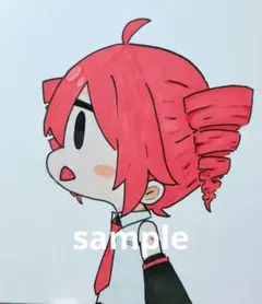 重音テトミニキャラ　ファンアート手描きイラスト 色紙