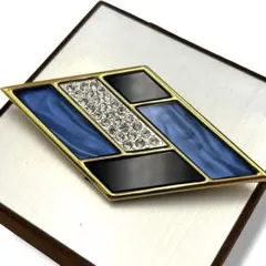 YSL ブローチ ひし形 モンドリアン 幾何学模様 ラインストーン ヴィンテージのサムネイル