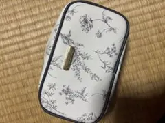 花柄ポーチ 合成皮革 ダブルジッパー