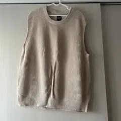 GAP ベージュ ニットベスト Lサイズ