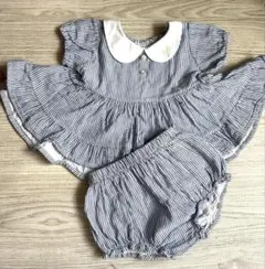 美品　ベビーストライプセットアップのサムネイル