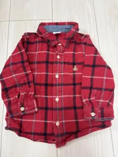 GAP チェックシャツ 90cm 赤 長袖 ネルシャツ　ブラナンベア　クマ　熊