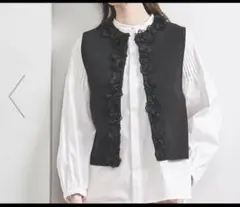 UNITEDARROWS フラワーチュールニットベスト黒ユナイテッドアローズ