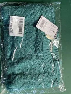 グリーン ニットセーター クルーネック 長袖