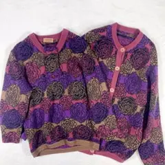 MISSONI ニットカーディガン マルチカラー カシミヤ アンサンブル 薔薇