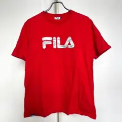FILA GOLF 半袖Tシャツ（L L）　赤　ビックロゴ　ブランドロゴ