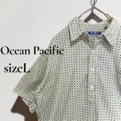 Ocean Pacific オーシャンパシフィック 総柄ポロシャツ Lのサムネイル