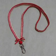 ハンドメイド リボンレイ ネックストラップ