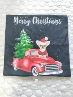 クリスマス柄 ハンカチ チワワ 赤いトラック
