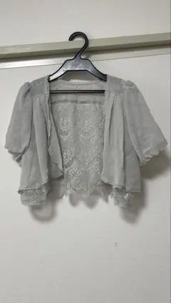 axes femme ボレロ 半袖 レース グレー Mのサムネイル