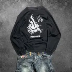 XLARGE×PLEASURES skull ロンT 黒 Y2Kのサムネイル