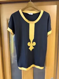 #VALENTINO ガラバーニレディース半袖ニット ブラック×イエロー#44のサムネイル