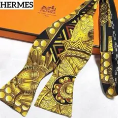 エルメス 蝶ネクタイ 金 黒 スカーフ柄 ボウダイ - メルカリ
