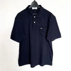 クロコダイル 濃紺 半袖 ポロシャツ メンズ L 日本製