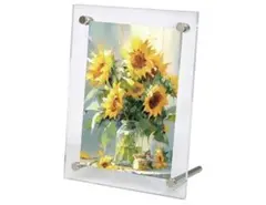 アクリルフォトフレーム 写真立て 8インチ　透明スタンドタイプ153×203mm