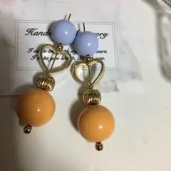 ハートのハンドメイドピアス