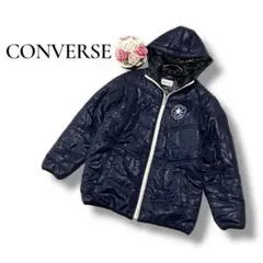 コンバース　キッズ　150 中綿ダウンジャケット　ネイビー　シンプル　フード