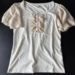 malla 半袖カットソー フリル ベージュのサムネイル