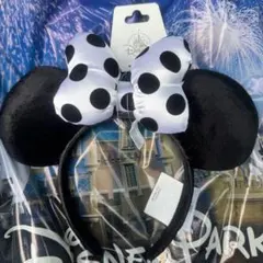 カリフォルニアディズニーランド 白黒水玉カチューシャ