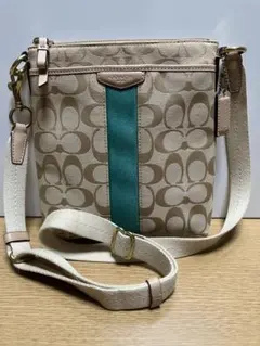 COACH ショルダーバッグ ベージュ/ターコイズ