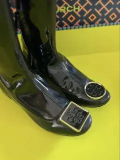 【Tory Burch】ブラックオーバーニーブーツ 金具付き