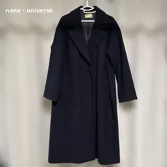 nano universe ネイビー チェスターコート ロングコート ウール