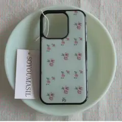 iPhone15用ケース フラワーミントエポキシバンパーケース