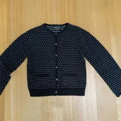 agnès b. ENFANT ドット柄カーディガン　黒　6ans 110cm