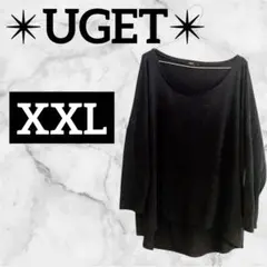 海外古着✨UGET【XXL】ダークブルー 長袖 チュニック ネイビー